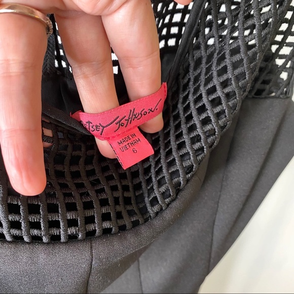 Betsey Johnson Yoke Black Mesh Fit Flare Cocktail Party Dress Size 6 - Picture 10 of 10